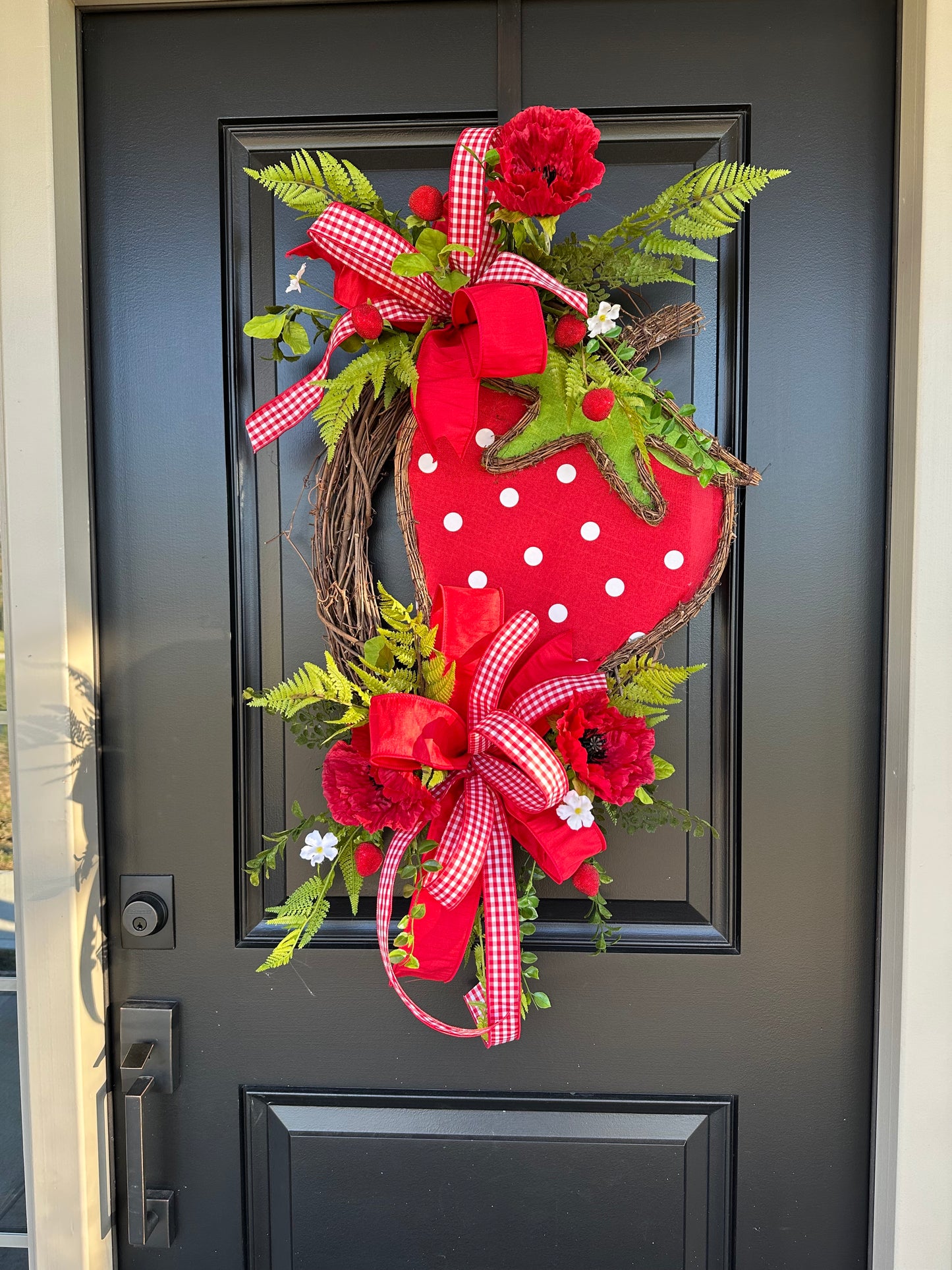 Sweet Strawberry Fields Wreath | Strawberry & Poppy Summer Door Wreath