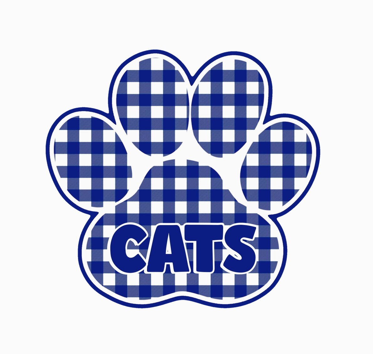 Blue Gingham Paw Yard Sign | 20x20 Outdoor Décor