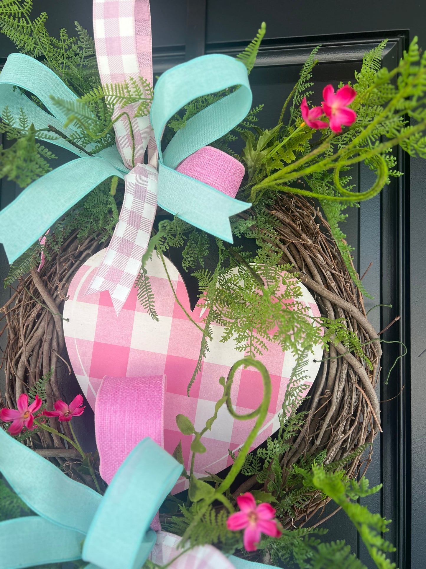 “Be Mine” Gingham Heart Valentine’s Wreath