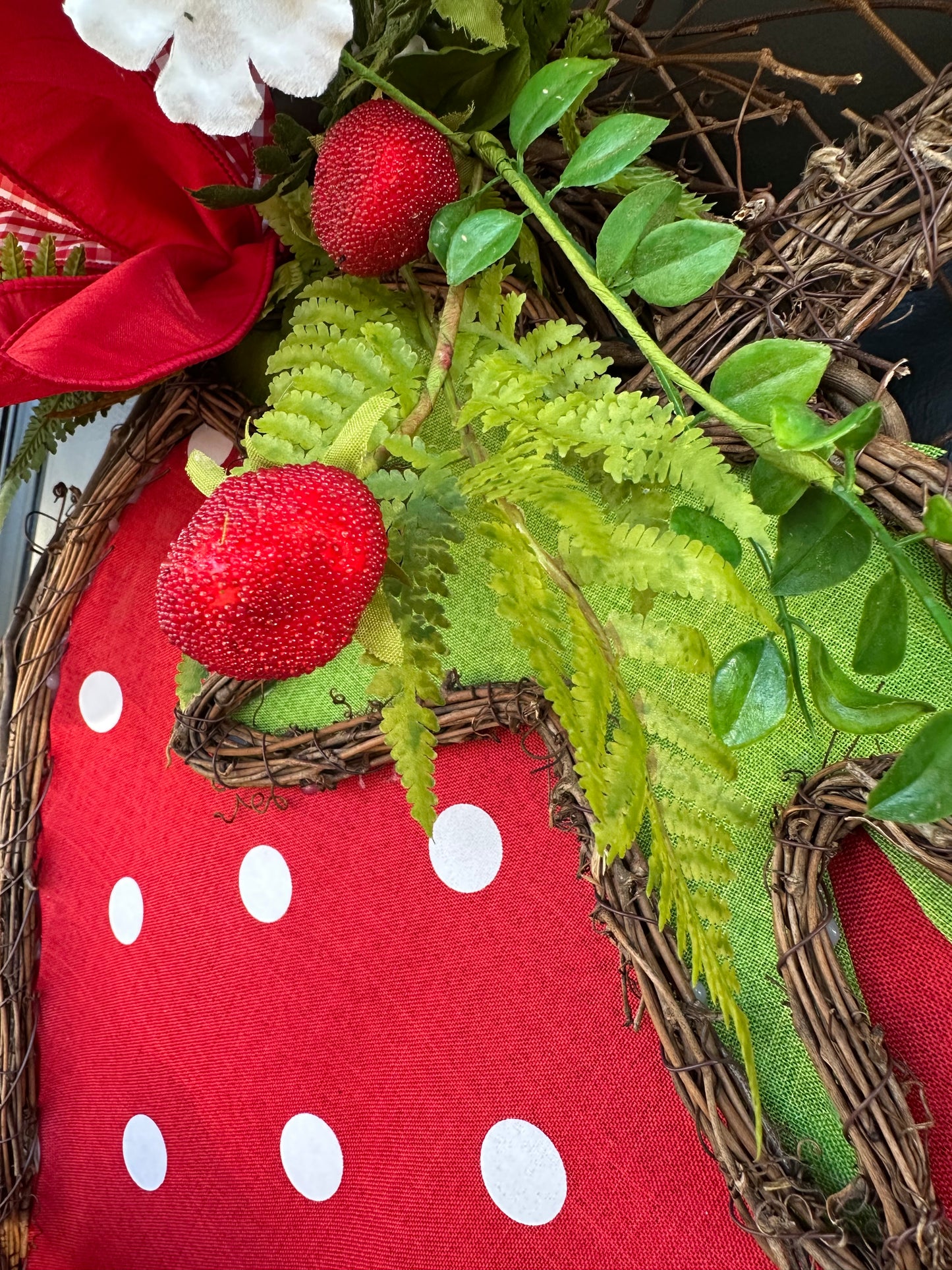 Sweet Strawberry Fields Wreath | Strawberry & Poppy Summer Door Wreath