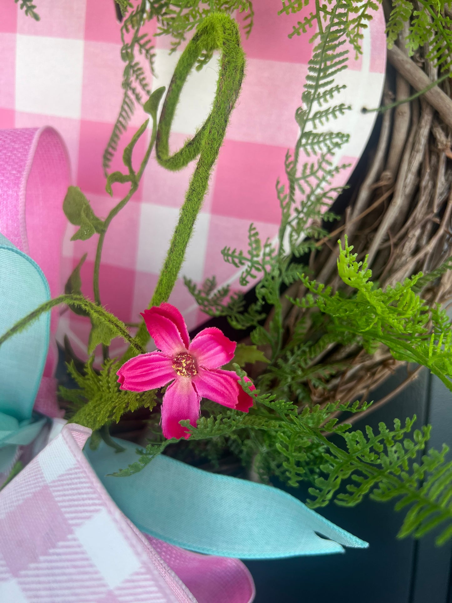 “Be Mine” Gingham Heart Valentine’s Wreath
