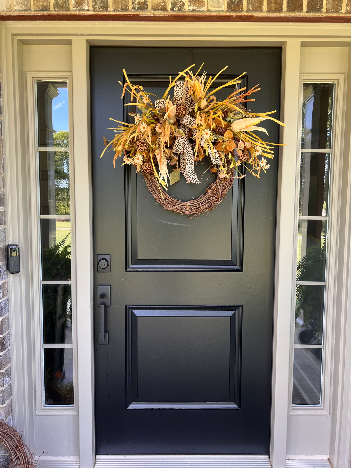 Reversible Fall Wreath | Leopard Harvest Grapevine Wreath