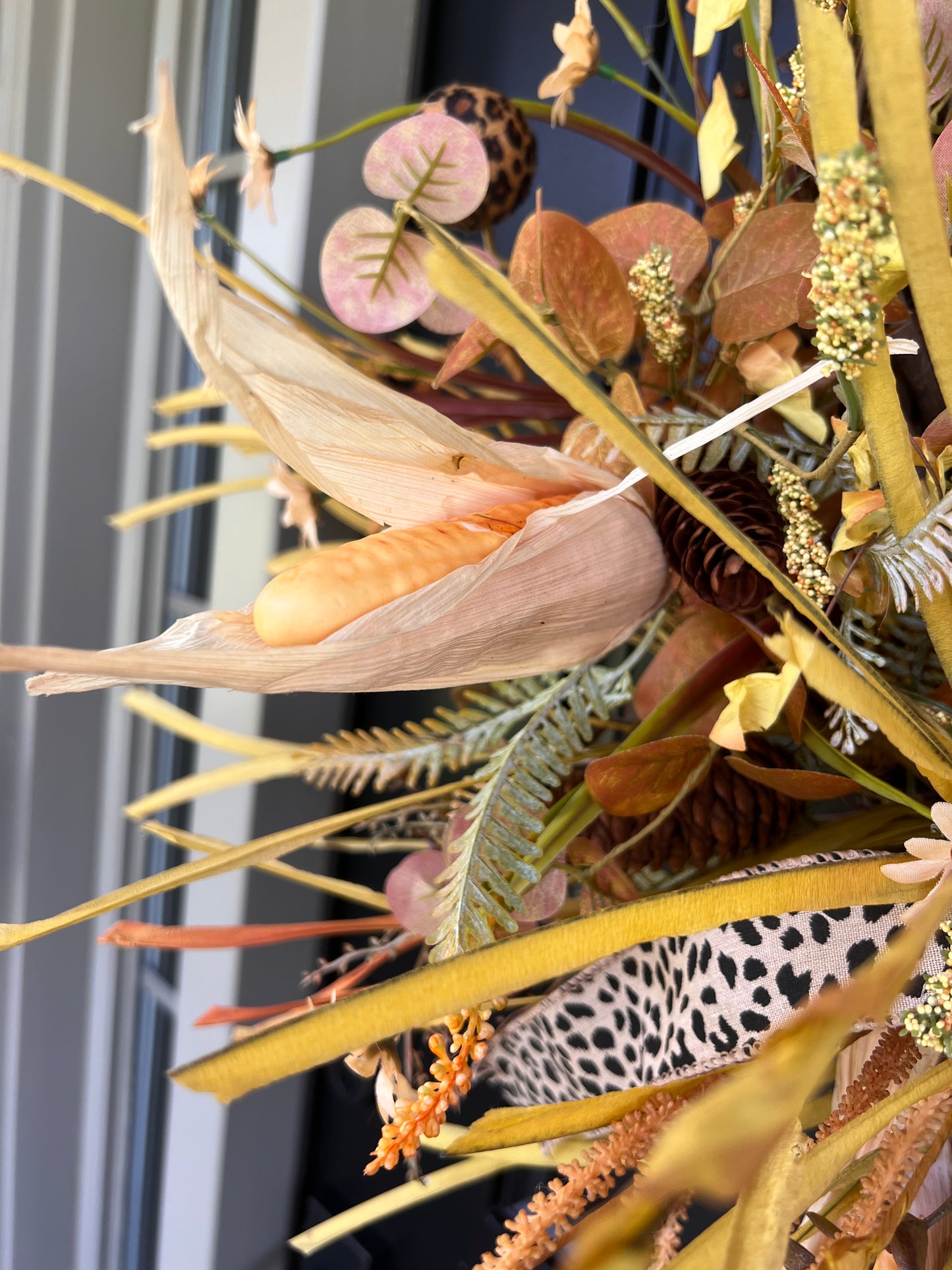 Reversible Fall Wreath | Leopard Harvest Grapevine Wreath