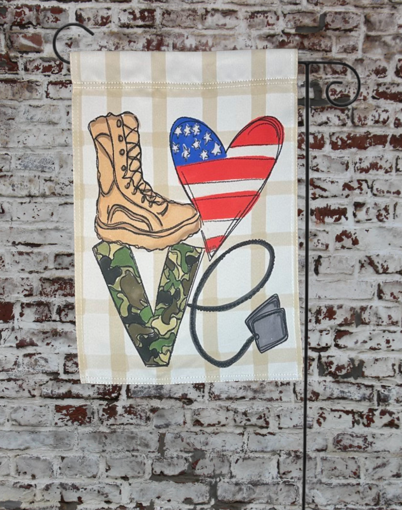Love Military Garden Flag