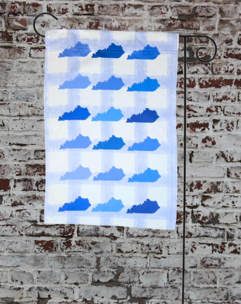 Blue Gingham Kentucky Garden Flag