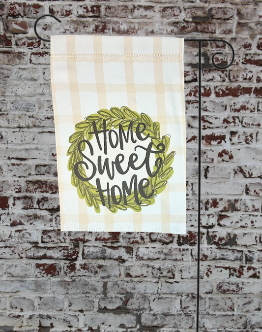 Home Sweet Home with Wreath Garden Flag