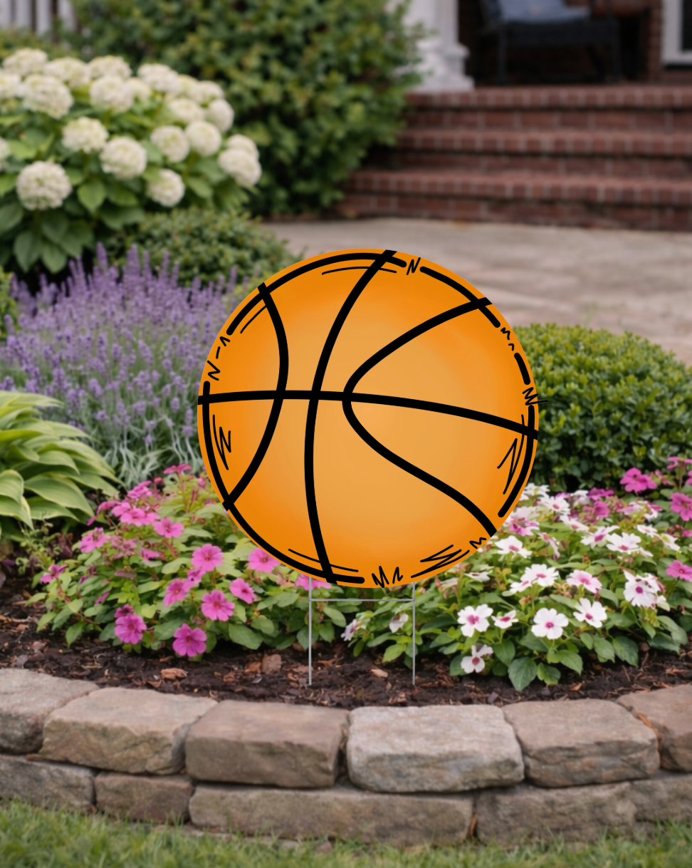 Basketball Yard Sign | 20” Outdoor Sports Décor