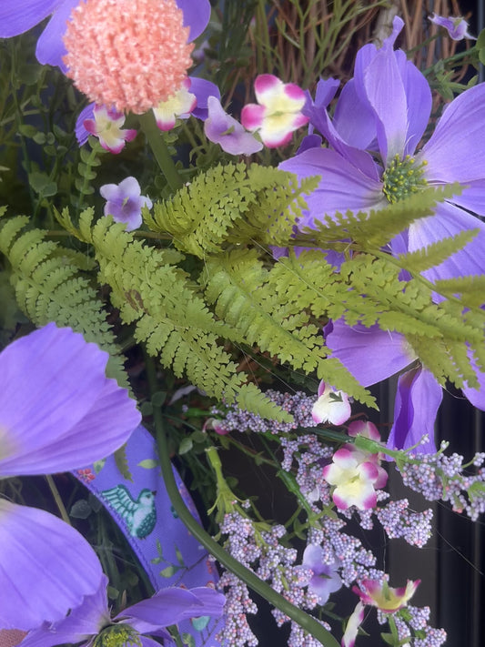 Lavender Meadow Birdsong Spring Wreath